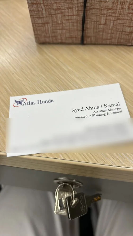 Business card: Assistant Manager, Production Planning & Control