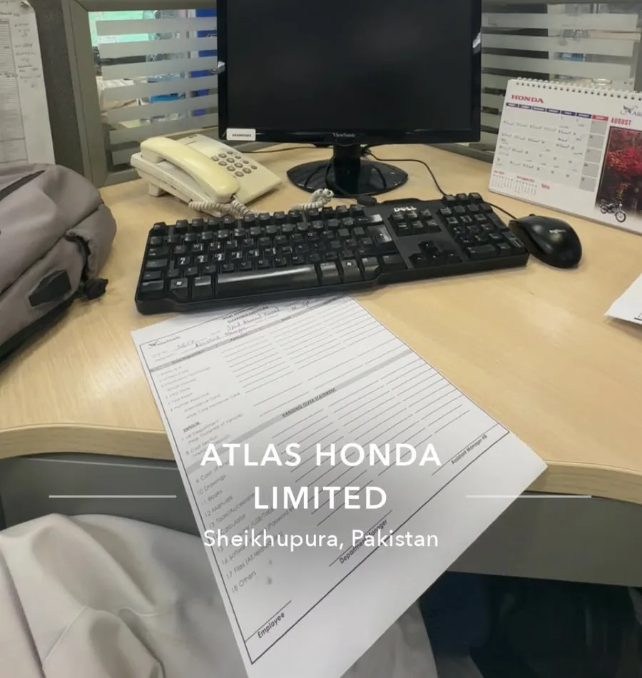 My desk in the PPC office, Atlas Honda
